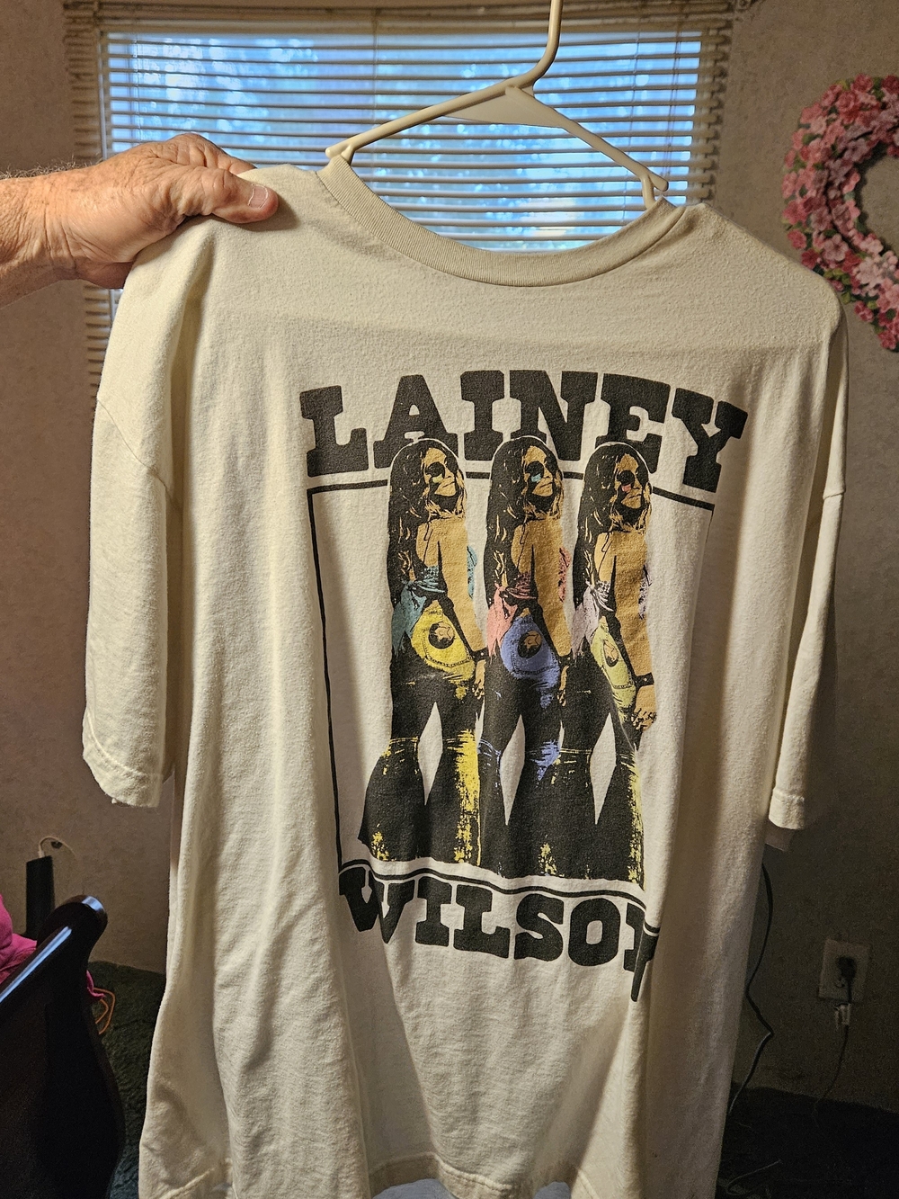 Lainey Wilson Graphic Tee - Cream with Multi-Color Print